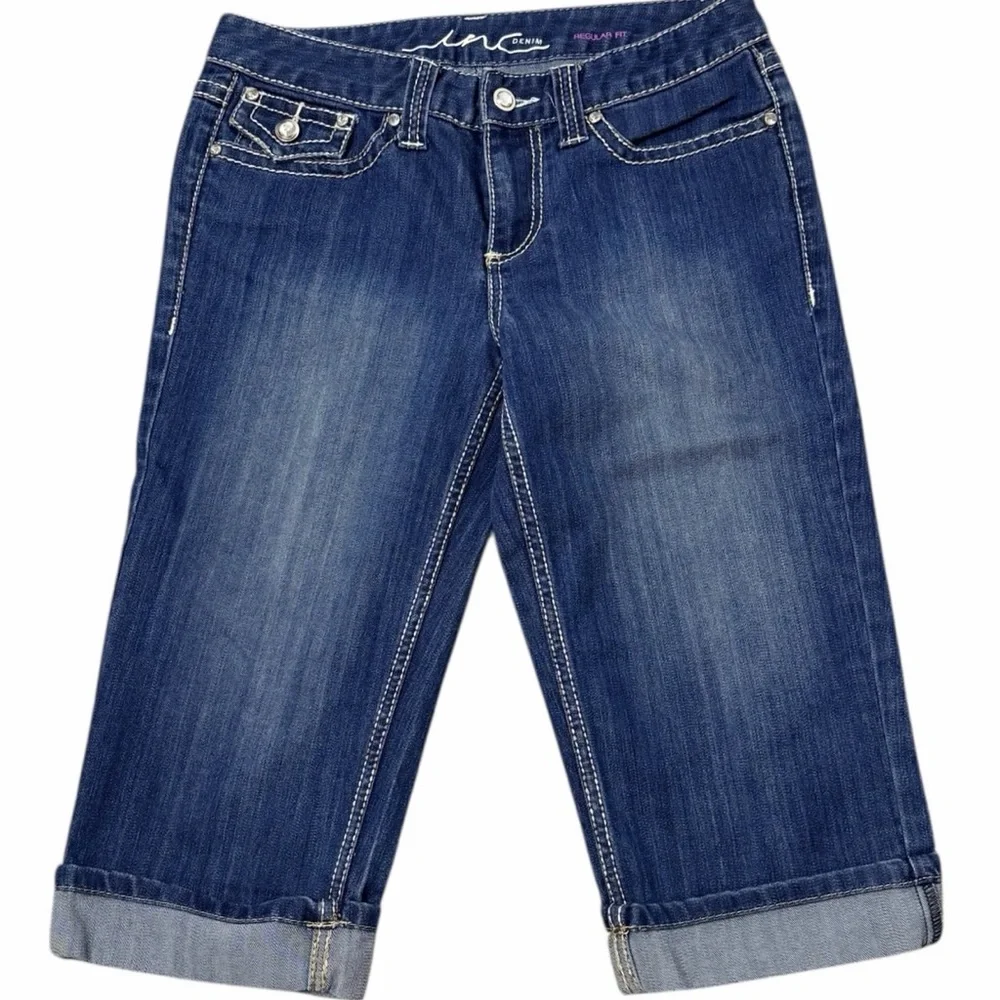 INC Denim Cuffed Capri Jeans - Medium Wash - Size 6